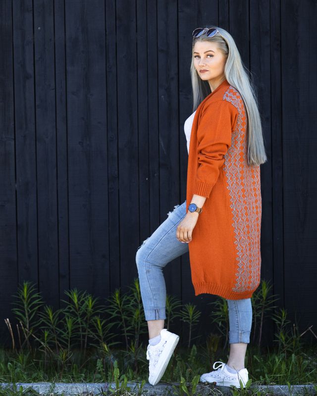Avvi cardigan, lang modell